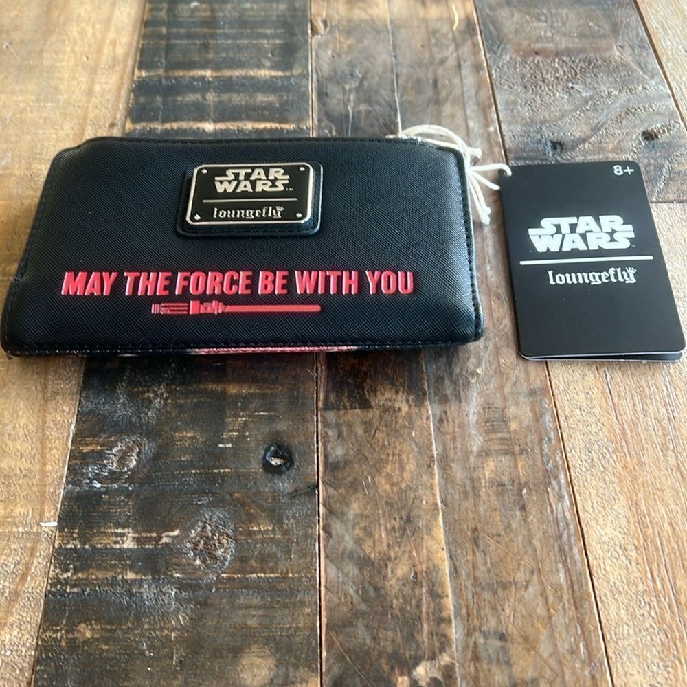 Loungefly Disney Star Wars  Trilogy MAY THE FORCE BE WITH YOU Black Bi Fold Wall